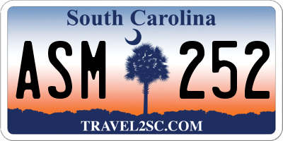 SC license plate ASM252
