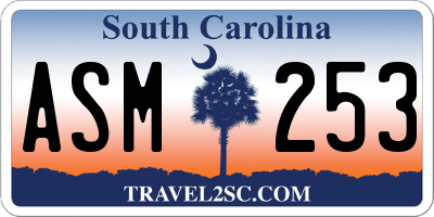 SC license plate ASM253