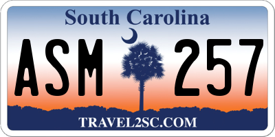 SC license plate ASM257