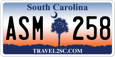 SC license plate ASM258