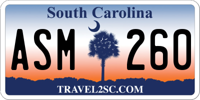 SC license plate ASM260