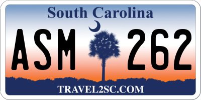 SC license plate ASM262