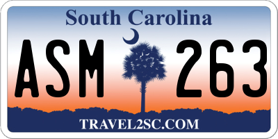 SC license plate ASM263