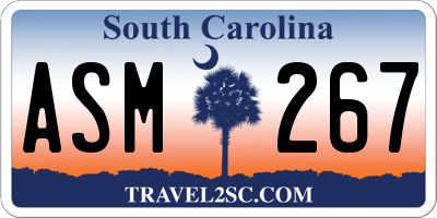 SC license plate ASM267