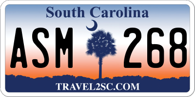 SC license plate ASM268