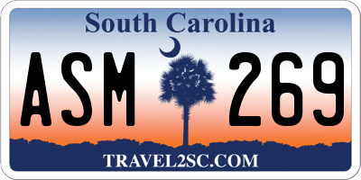 SC license plate ASM269