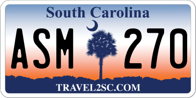 SC license plate ASM270