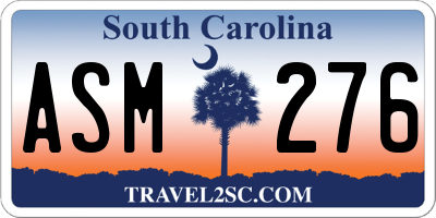 SC license plate ASM276