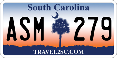 SC license plate ASM279