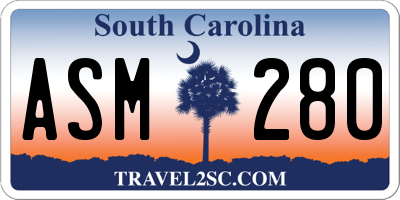 SC license plate ASM280