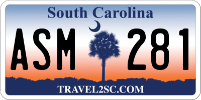 SC license plate ASM281
