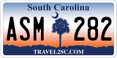 SC license plate ASM282