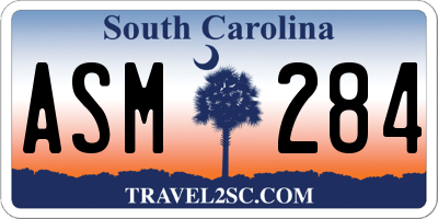 SC license plate ASM284
