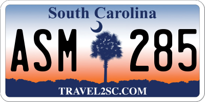SC license plate ASM285