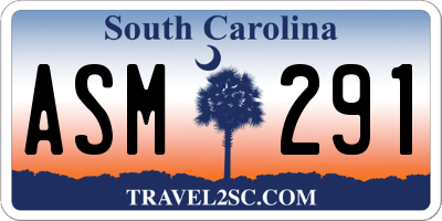 SC license plate ASM291