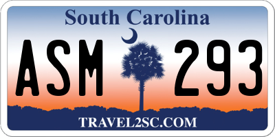 SC license plate ASM293