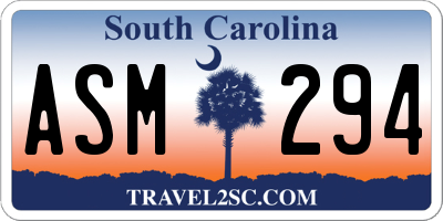 SC license plate ASM294