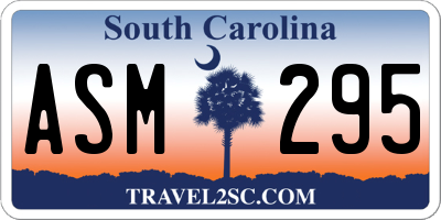 SC license plate ASM295