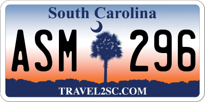 SC license plate ASM296