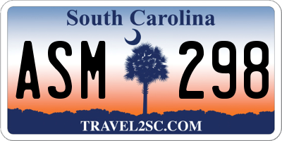 SC license plate ASM298