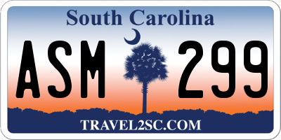 SC license plate ASM299