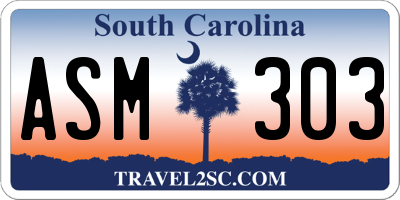 SC license plate ASM303