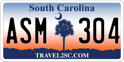SC license plate ASM304