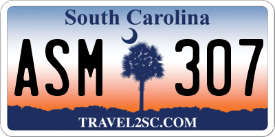 SC license plate ASM307