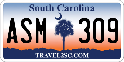 SC license plate ASM309