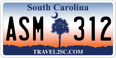 SC license plate ASM312