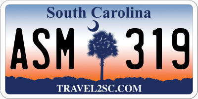SC license plate ASM319