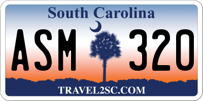 SC license plate ASM320