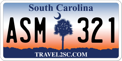 SC license plate ASM321