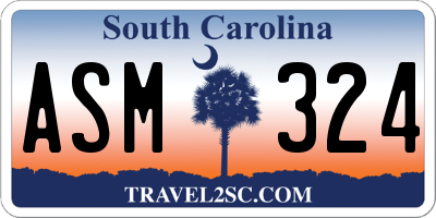 SC license plate ASM324