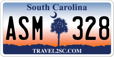 SC license plate ASM328