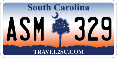 SC license plate ASM329