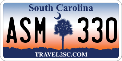 SC license plate ASM330