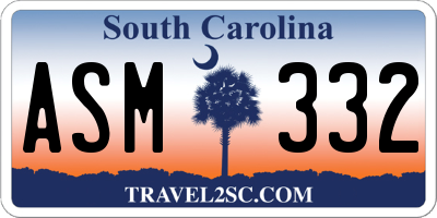 SC license plate ASM332