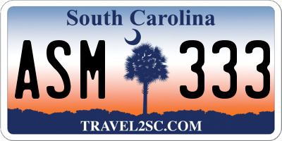 SC license plate ASM333