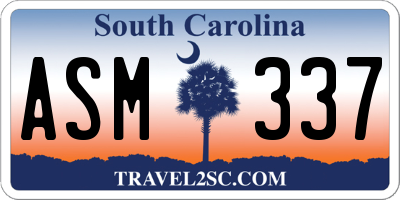 SC license plate ASM337