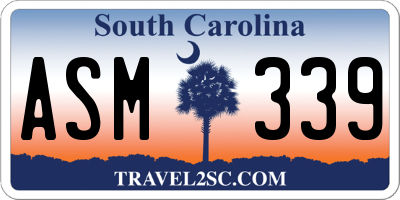 SC license plate ASM339