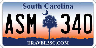 SC license plate ASM340