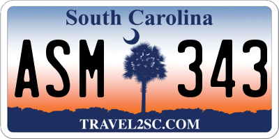 SC license plate ASM343
