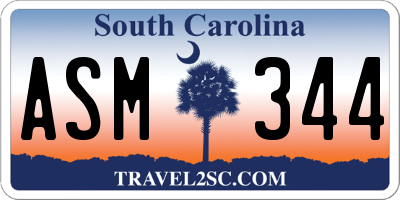 SC license plate ASM344