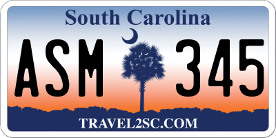 SC license plate ASM345