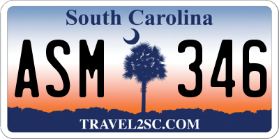 SC license plate ASM346
