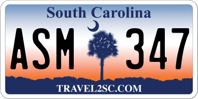 SC license plate ASM347