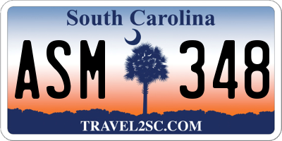 SC license plate ASM348