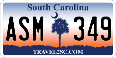 SC license plate ASM349