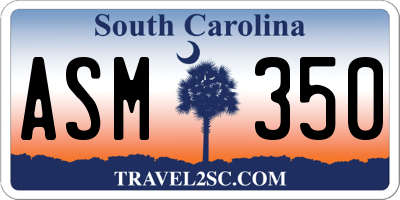 SC license plate ASM350